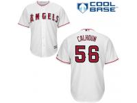 White Kole Calhoun Men #56 Majestic MLB Los Angeles Angels Of Anaheim Cool Base Home Jersey