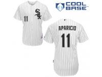 White Luis Aparicio Men #11 Majestic MLB Chicago White Sox Cool Base Home Jersey