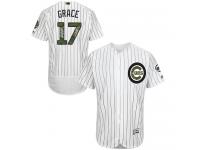White Mark Grace Men #17 Majestic MLB Chicago Cubs 2016 Memorial Day Fashion Flex Base Jersey