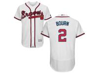 White Michael Bourn Men #2 Majestic MLB Atlanta Braves Flexbase Collection Jersey