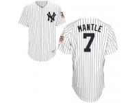 White Mickey Mantle Men #7 Majestic MLB New York Yankees 75TH Jersey