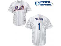 White  Mookie Wilson Men's Jersey #1 Cool Base MLB New York Mets Majestic Home