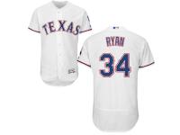 White Nolan Ryan Men #34 Majestic MLB Texas Rangers Flexbase Collection Jersey
