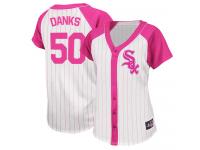 White-Pink John Danks Women #50 Majestic MLB Chicago White Sox Splash Fashion Jersey