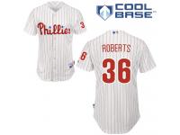 White Pinstripe Robin Roberts Men #36 Majestic MLB Philadelphia Phillies Cool Base Home Jersey