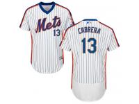 White-Royal Asdrubal Cabrera Men #13 Majestic MLB New York Mets Flexbase Collection Jersey