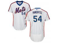 White-Royal Stolmy Pimentel Men #54 Majestic MLB New York Mets Flexbase Collection Jersey