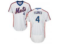 White-Royal Wilmer Flores Men #4 Majestic MLB New York Mets Flexbase Collection Jersey