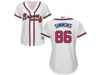 White Shae Simmons Women #86 Majestic MLB Atlanta Braves 2016 New Cool Base Jersey