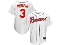 White Throwback Dale Murphy Men #3 Mitchell And Ness MLB Atlanta Braves Jersey