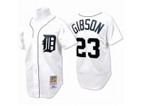 White Throwback Kirk Gibson Men #23 Mitchell And Ness MLB Detroit Tigers Jersey