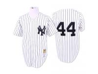White Throwback Reggie Jackson Men #44 Mitchell And Ness MLB New York Yankees Jersey
