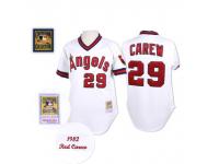 White Throwback Rod Carew Men #29 Mitchell And Ness MLB Los Angeles Angels Of Anaheim Jersey