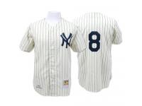 White Throwback Yogi Berra Men #8 Mitchell And Ness MLB New York Yankees Jersey