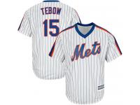 White  Tim Tebow Men's Jersey Alternate #15 Cool Base MLB New York Mets Majestic
