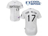 White Todd Helton Men #17 Majestic MLB Colorado Rockies Cool Base Home Jersey