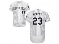White Tom Murphy Men #23 Majestic MLB Colorado Rockies Flexbase Collection Jersey