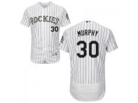 White Tom Murphy Men #30 Majestic MLB Colorado Rockies Flexbase Collection Jersey