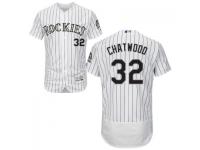 White Tyler Chatwood Men #32 Majestic MLB Colorado Rockies Flexbase Collection Jersey