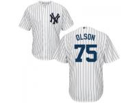 White Tyler Olson Authentic Player Men #75 Majestic MLB New York Yankees 2016 New Cool Base Jersey