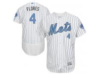 White Wilmer Flores Men #4 Majestic MLB New York Mets 2016 Father Day Fashion Flex Base Jersey