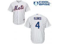 White Wilmer Flores Men #4 Majestic MLB New York Mets Cool Base Home Jersey