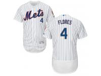 White Wilmer Flores Men #4 Majestic MLB New York Mets Flexbase Collection Jersey