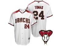 White Yasmany Tomas Men #24 Majestic MLB Arizona Diamondbacks Cool Base Home  Jersey