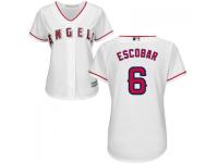 White Yunel Escobar Women #6 Majestic MLB Los Angeles Angels of Anaheim 2016 New Cool Base Jersey