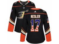 Women Adidas Anaheim Ducks #17 Ryan Kesler Black USA Flag Fashion NHL Jersey