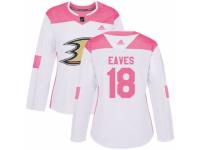 Women Adidas Anaheim Ducks #18 Patrick Eaves White/Pink Fashion NHL Jersey