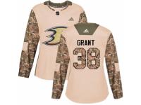 Women Adidas Anaheim Ducks #38 Derek Grant Camo Veterans Day Practice NHL Jersey