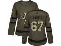 Women Adidas Anaheim Ducks #67 Rickard Rakell Green Salute to Service NHL Jersey