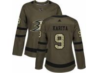 Women Adidas Anaheim Ducks #9 Paul Kariya Green Salute to Service NHL Jersey