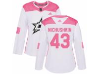 Women Adidas Dallas Stars #43 Valeri Nichushkin White/Pink Fashion NHL Jersey