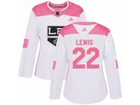 Women Adidas Los Angeles Kings #22 Trevor Lewis White/Pink Fashion NHL Jersey
