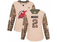 Women Adidas New Jersey Devils #2 John Moore Camo Veterans Day Practice NHL Jersey