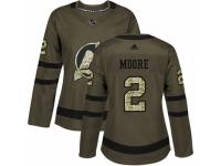 Women Adidas New Jersey Devils #2 John Moore Green Salute to Service NHL Jersey