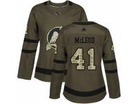 Women Adidas New Jersey Devils #41 Michael McLeod Green Salute to Service NHL Jersey