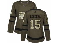 Women Adidas Philadelphia Flyers #15 Jori Lehtera Green Salute to Service NHL Jersey