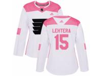 Women Adidas Philadelphia Flyers #15 Jori Lehtera White/Pink Fashion NHL Jersey