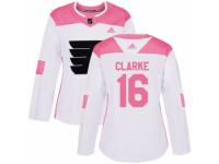 Women Adidas Philadelphia Flyers #16 Bobby Clarke White/Pink Fashion NHL Jersey