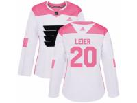 Women Adidas Philadelphia Flyers #20 Taylor Leier White/Pink Fashion NHL Jersey