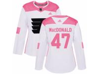 Women Adidas Philadelphia Flyers #47 Andrew MacDonald White/Pink Fashion NHL Jersey