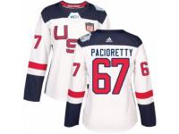 Women Adidas Team USA #67 Max Pacioretty Authentic White Home 2016 World Cup Hockey Jersey