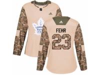 Women Adidas Toronto Maple Leafs #23 Eric Fehr Camo Veterans Day Practice NHL Jersey