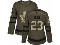 Women Adidas Toronto Maple Leafs #23 Eric Fehr Green Salute to Service NHL Jersey