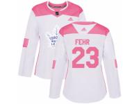 Women Adidas Toronto Maple Leafs #23 Eric Fehr White/Pink Fashion NHL Jersey