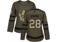 Women Adidas Toronto Maple Leafs #28 Connor Brown Green Salute to Service NHL Jersey