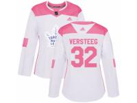 Women Adidas Toronto Maple Leafs #32 Kris Versteeg White/Pink Fashion NHL Jersey